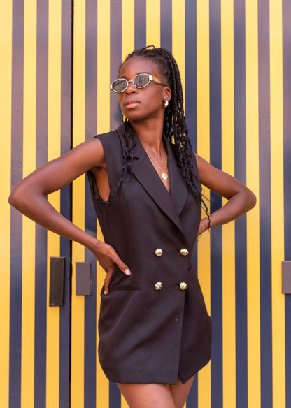 The vest dress in Black