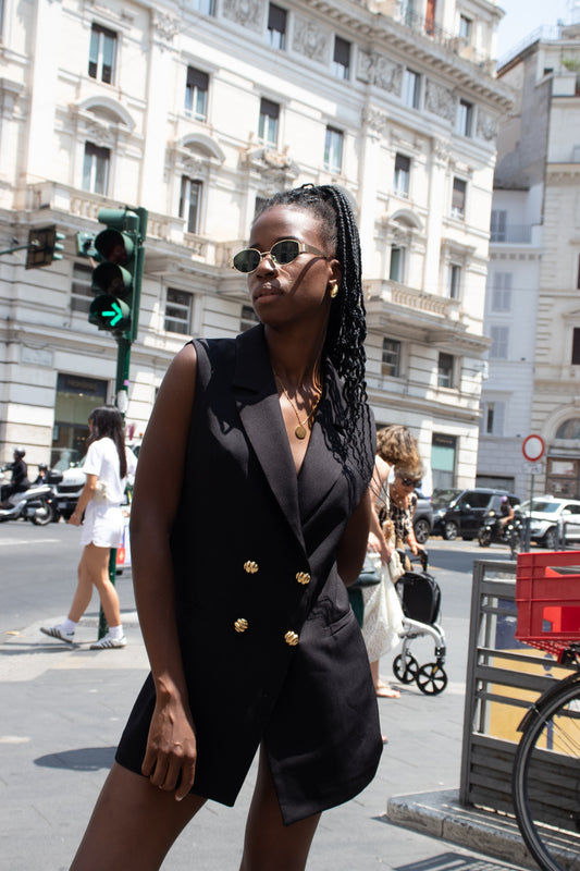 The vest dress in Black
